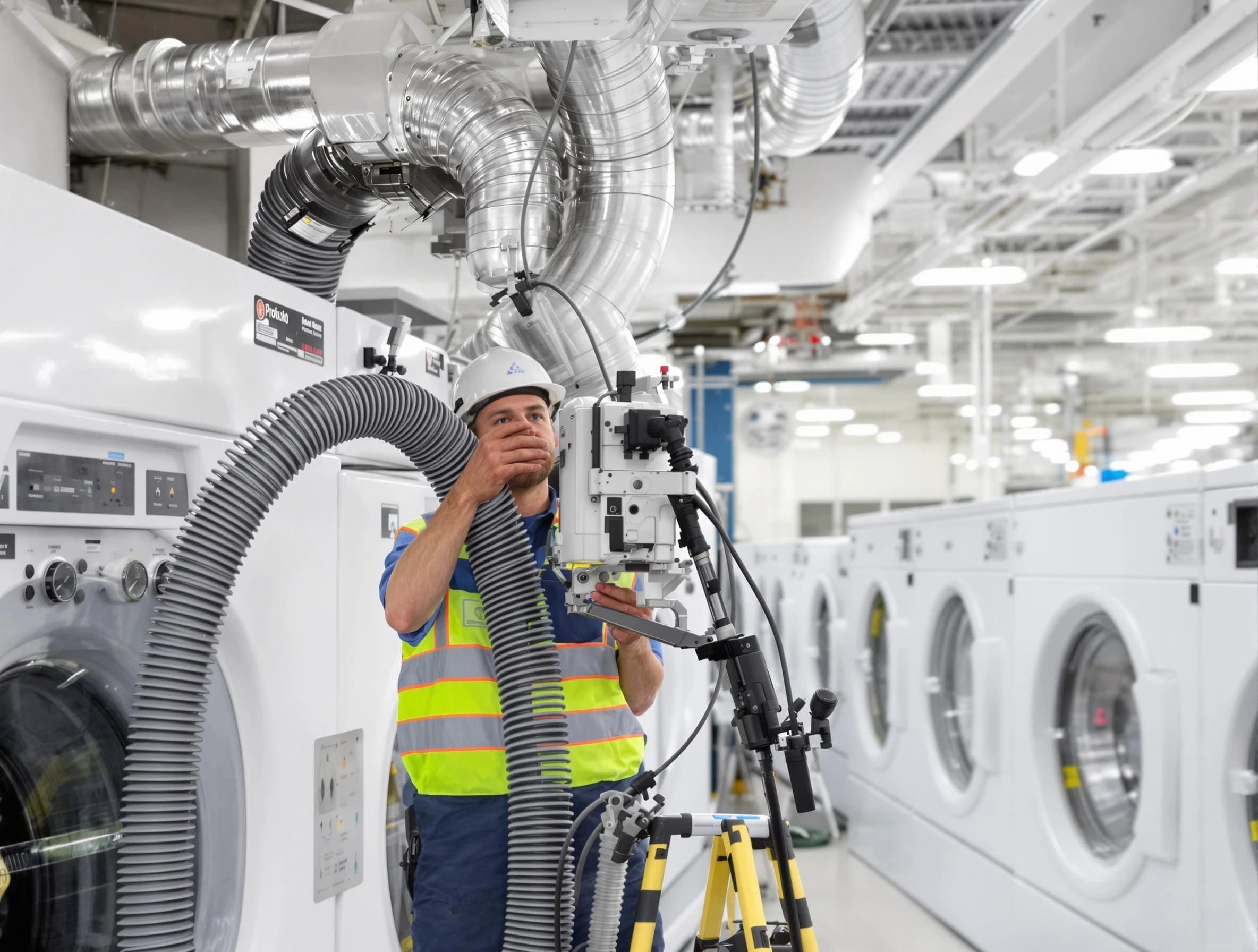 Stonegate Dryer Vent Cleaning team performing commercial-grade dryer vent cleaning at a business facility in Stonegate