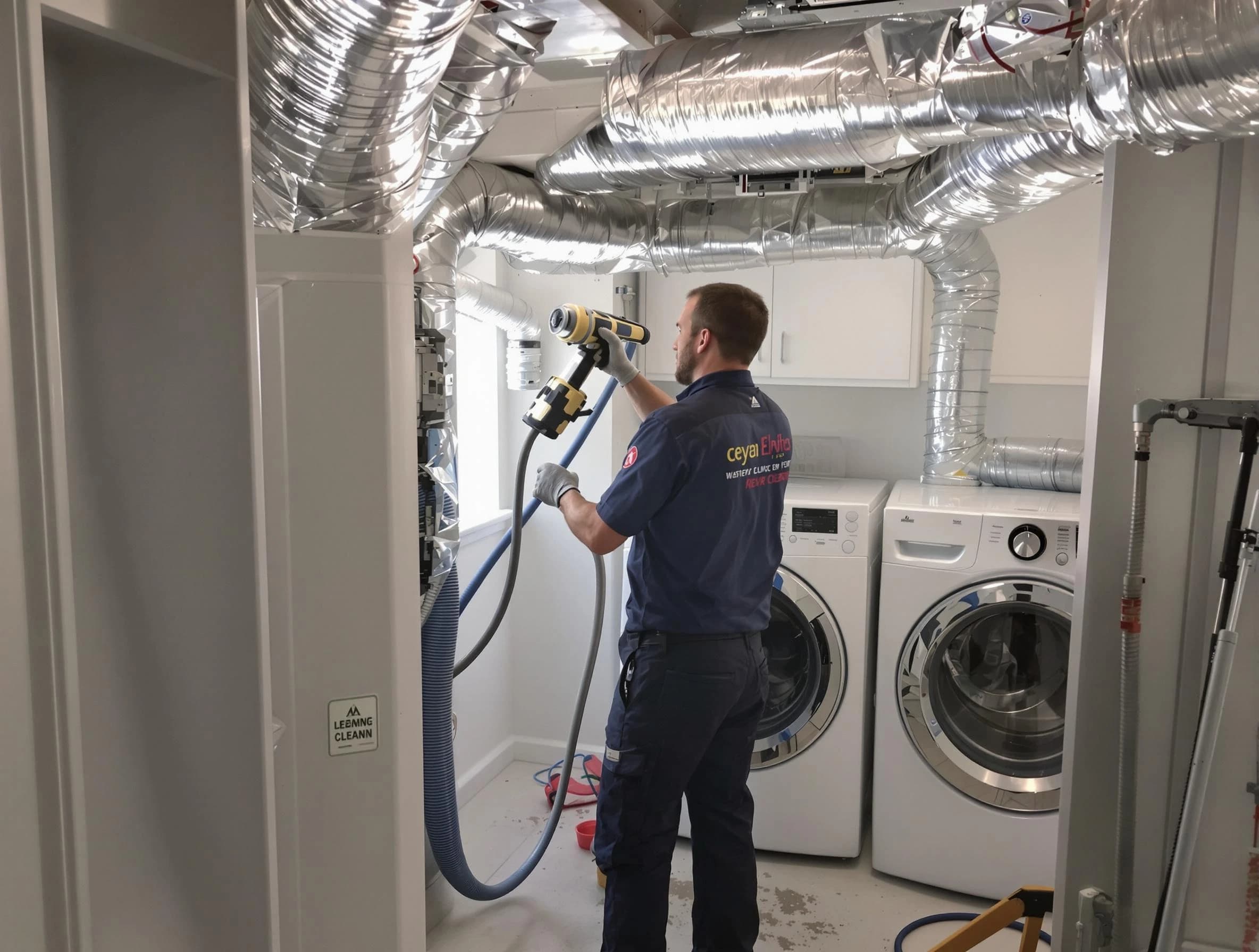 Stonegate Dryer Vent Cleaning specialist using advanced equipment for thorough duct cleaning in Stonegate