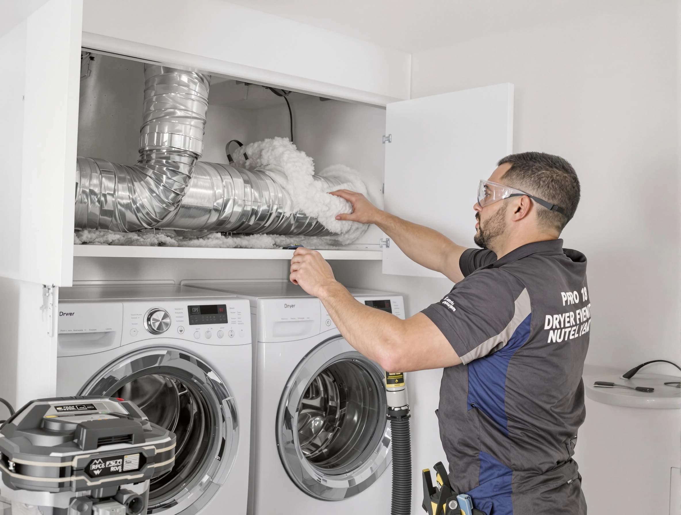 Stonegate Dryer Vent Cleaning certified technician performing specialized gas dryer vent cleaning in Stonegate