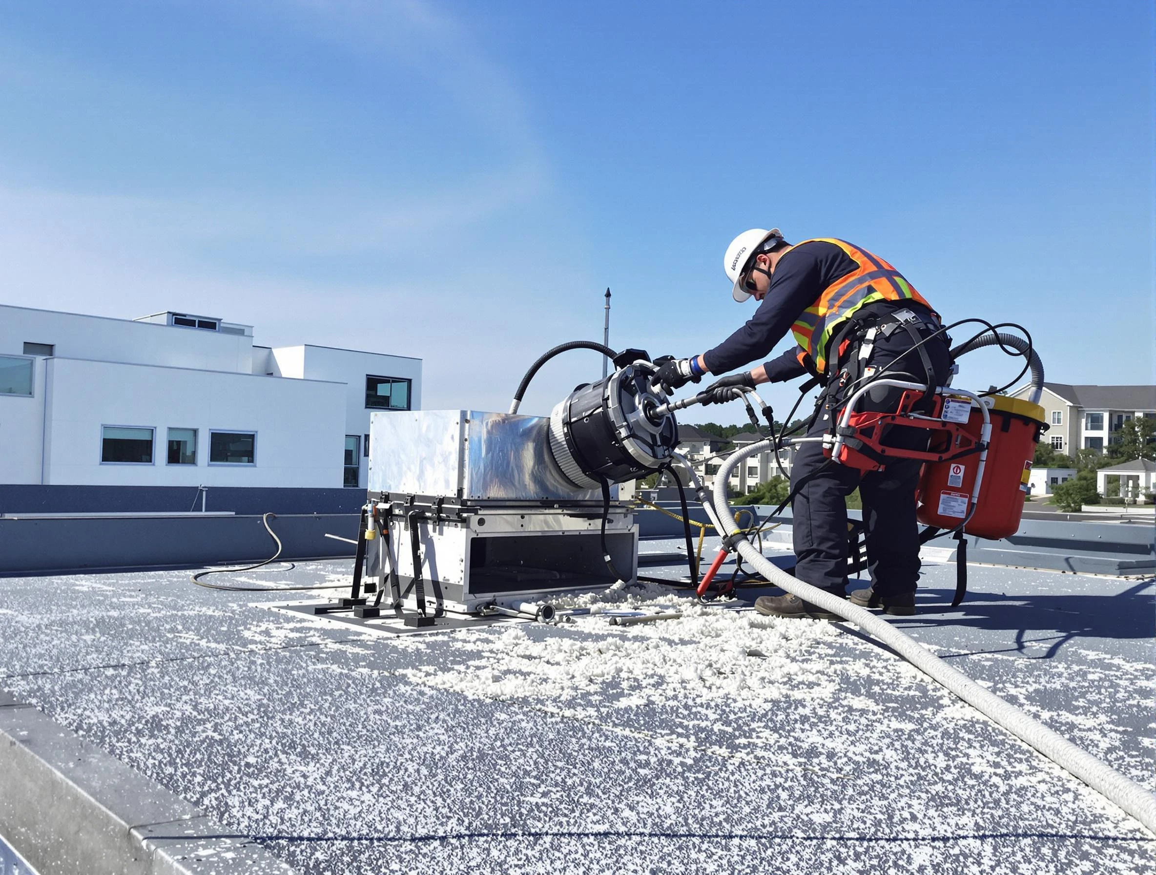 Cleaning Dryer Vent On Roof in Stonegate