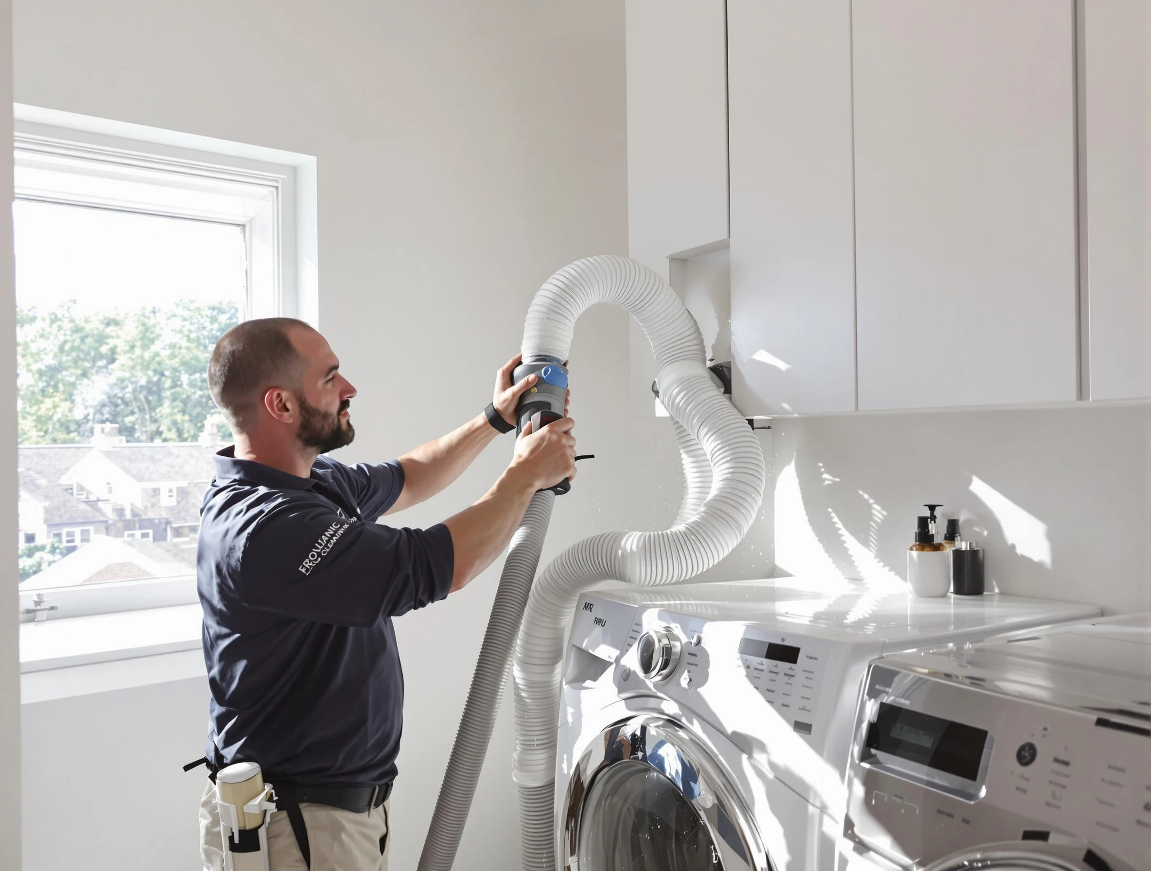 Certified Stonegate Dryer Vent Cleaning technician performing dryer vent cleaning in Stonegate
