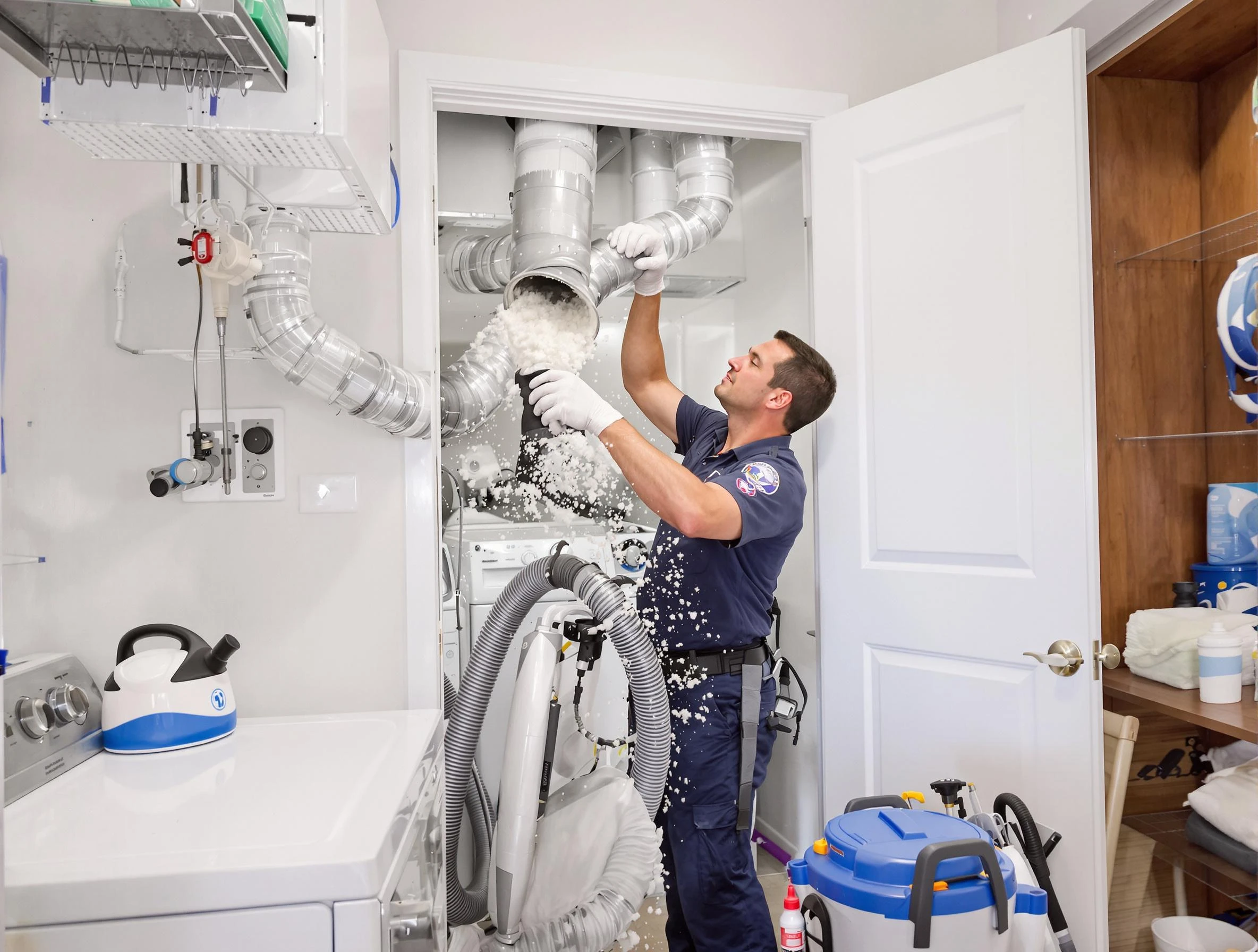 Stonegate Dryer Vent Cleaning technician delivering thorough residential dryer vent cleaning service in Stonegate